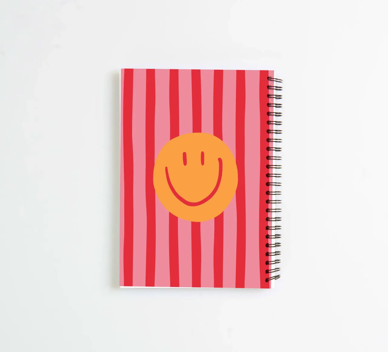 Smile Stripes pink spiral notebook by KRUTH DESIGN