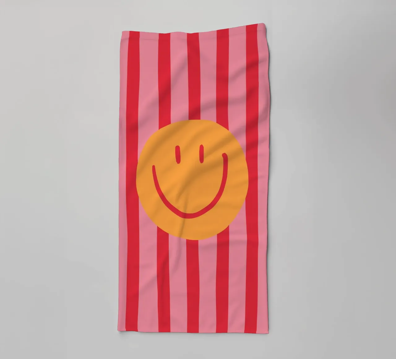 Smile Stripes pink towel by KRUTH DESIGN