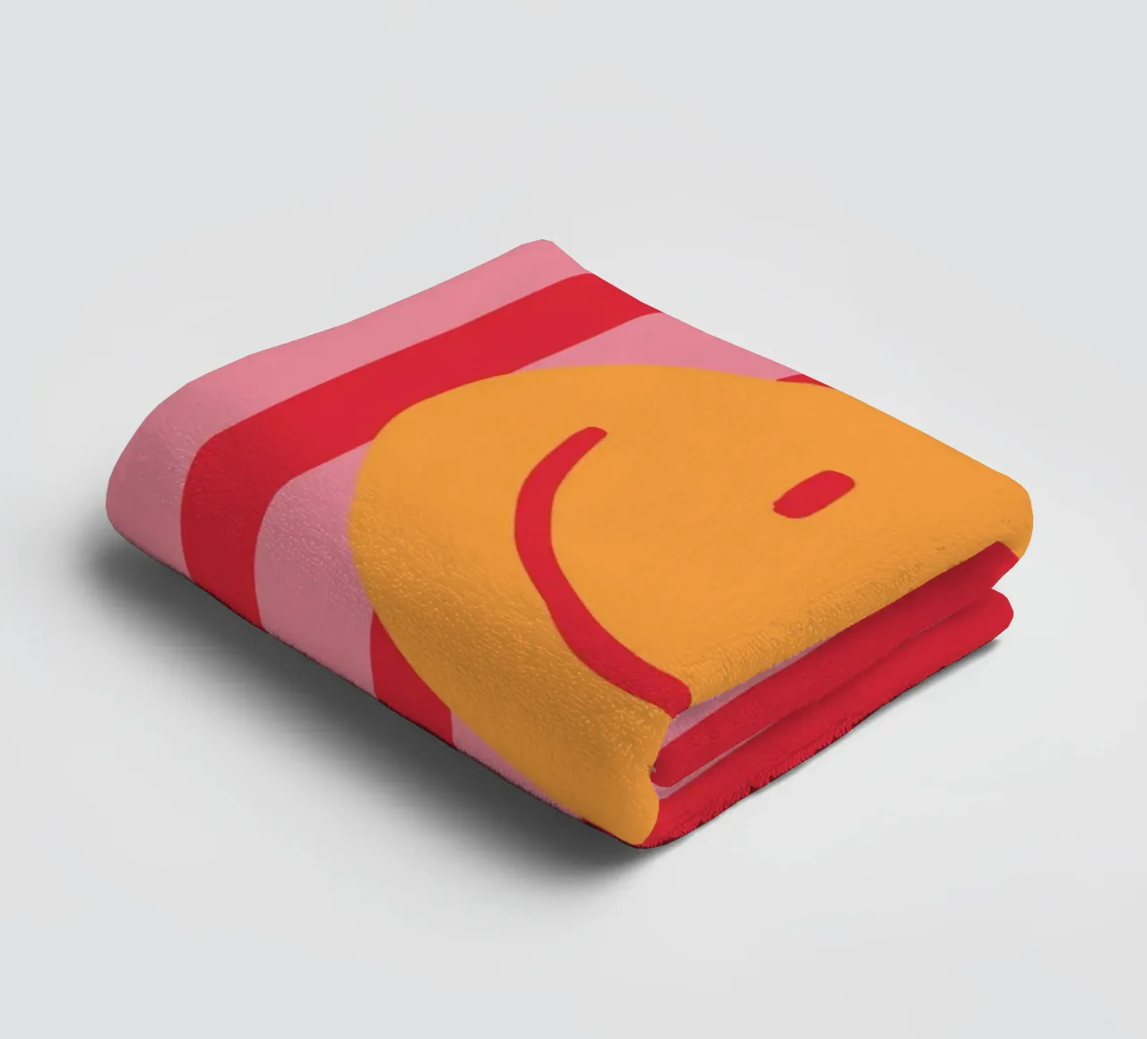 Smile Stripes pink towel by KRUTH DESIGN