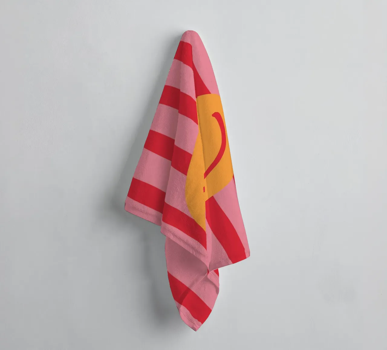 Smile Stripes pink towel by KRUTH DESIGN