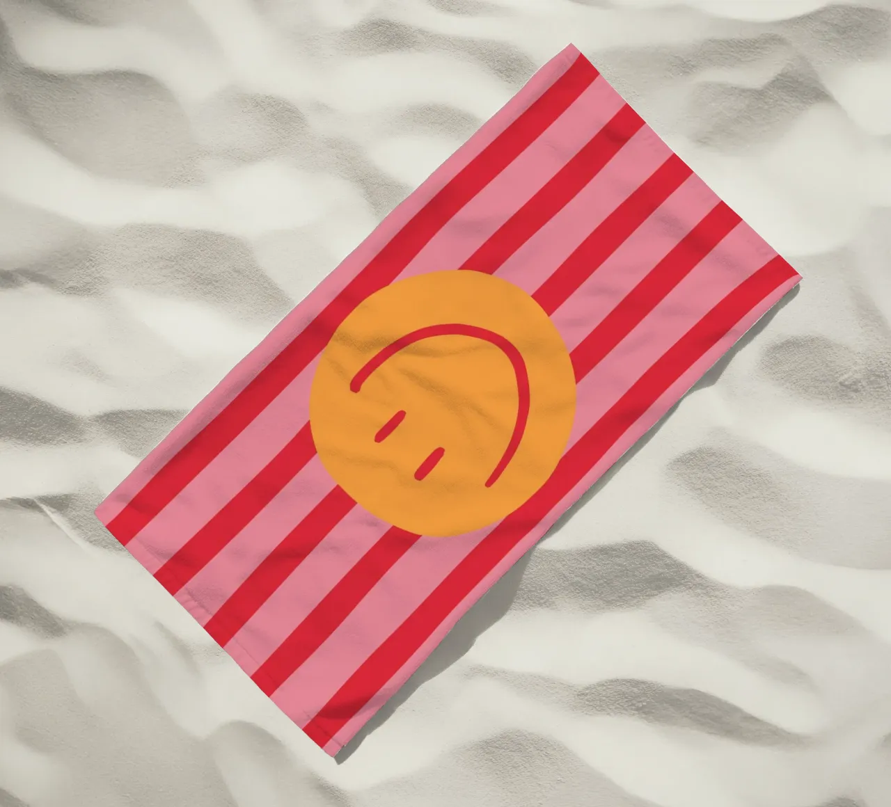 Smile Stripes pink beach towel by KRUTH DESIGN