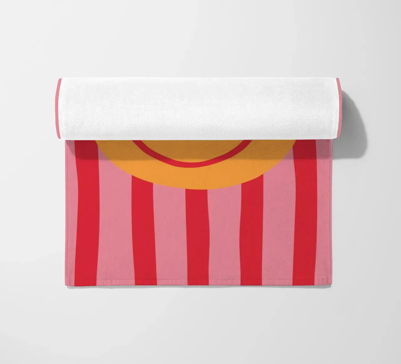 Smile Stripes pink beach towel by KRUTH DESIGN