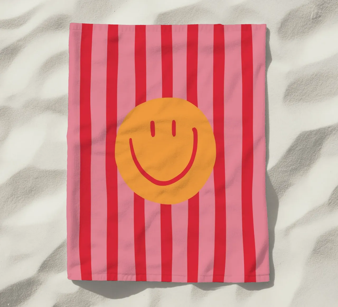 Smile Stripes pink beach towel by KRUTH DESIGN