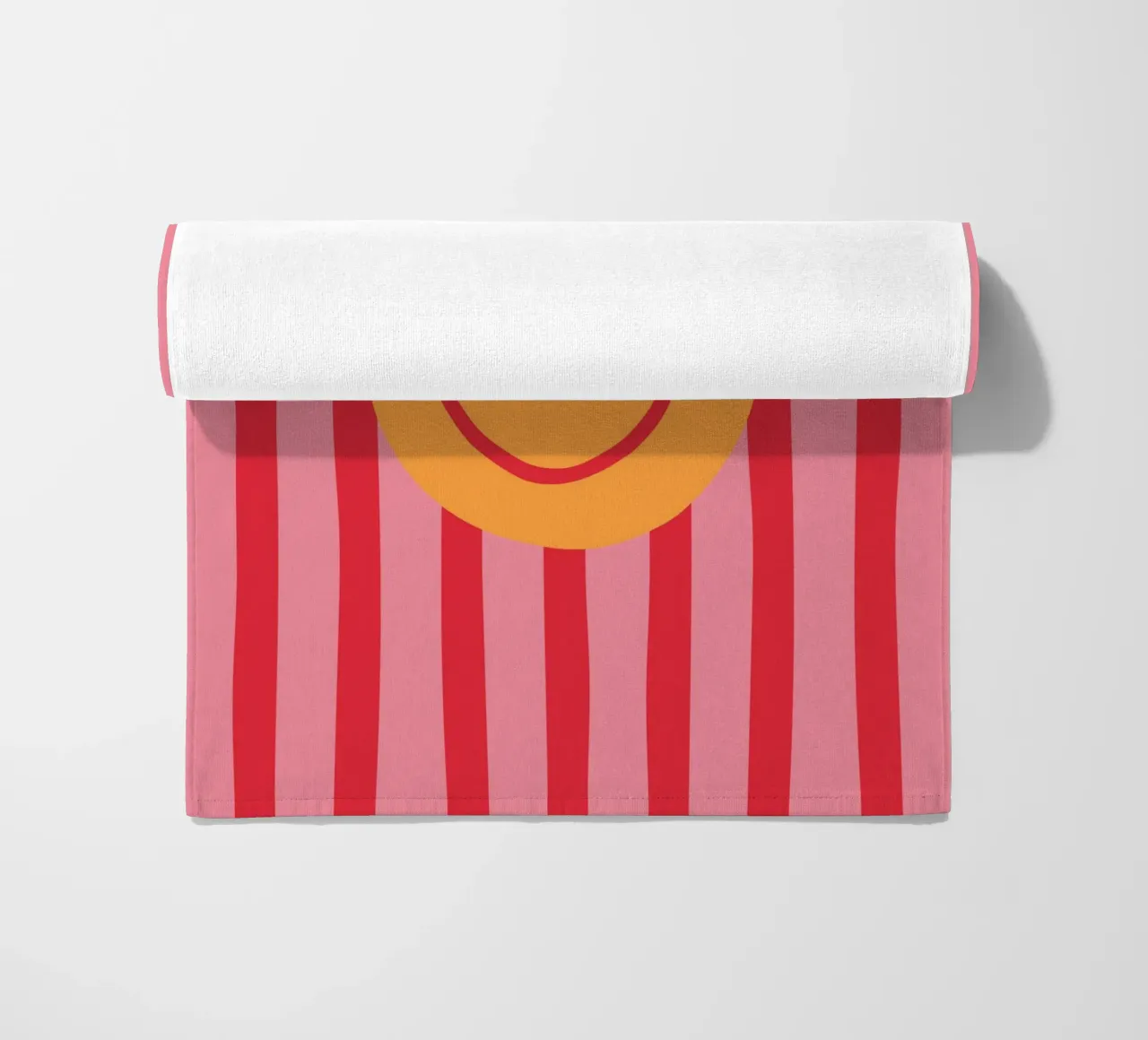 Smile Stripes pink beach towel by KRUTH DESIGN