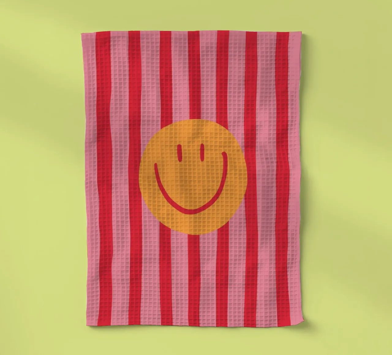 Smile Stripes pink tea towel by KRUTH DESIGN