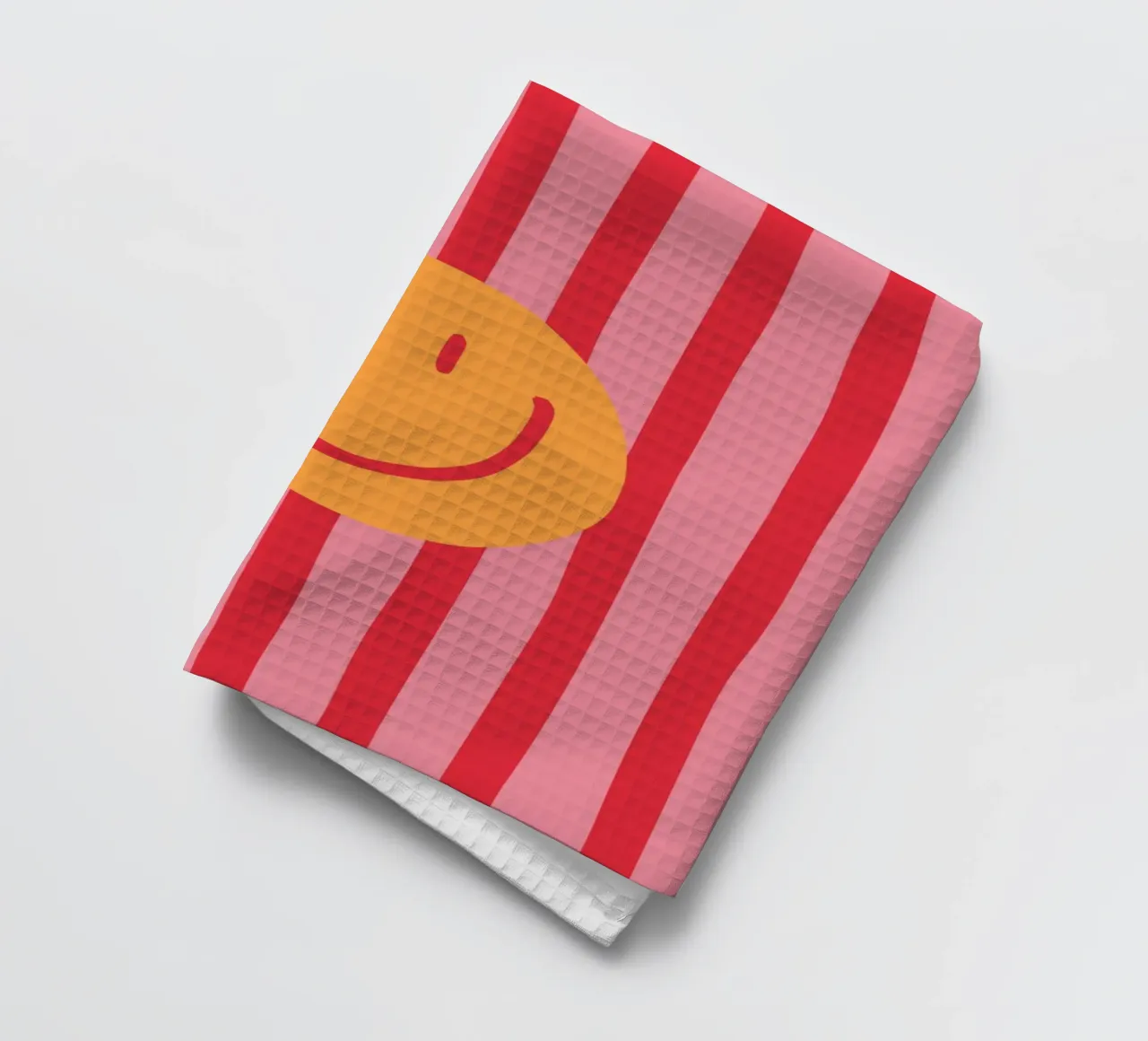 Smile Stripes pink tea towel by KRUTH DESIGN