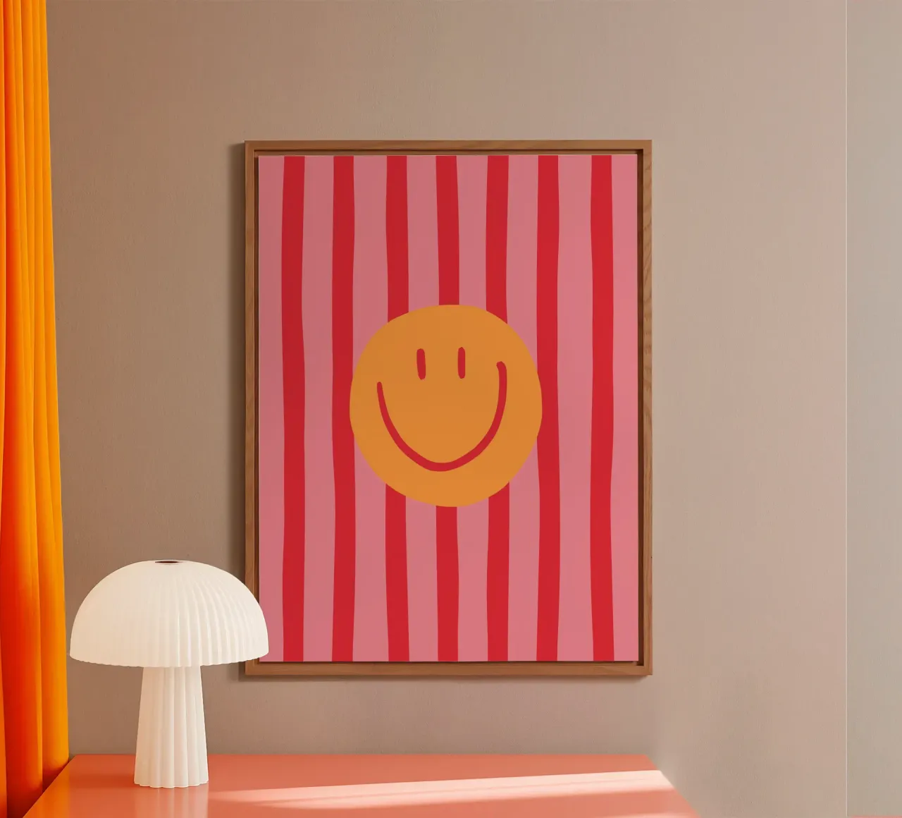 Smile Stripes pink panneau forex de KRUTH DESIGN
