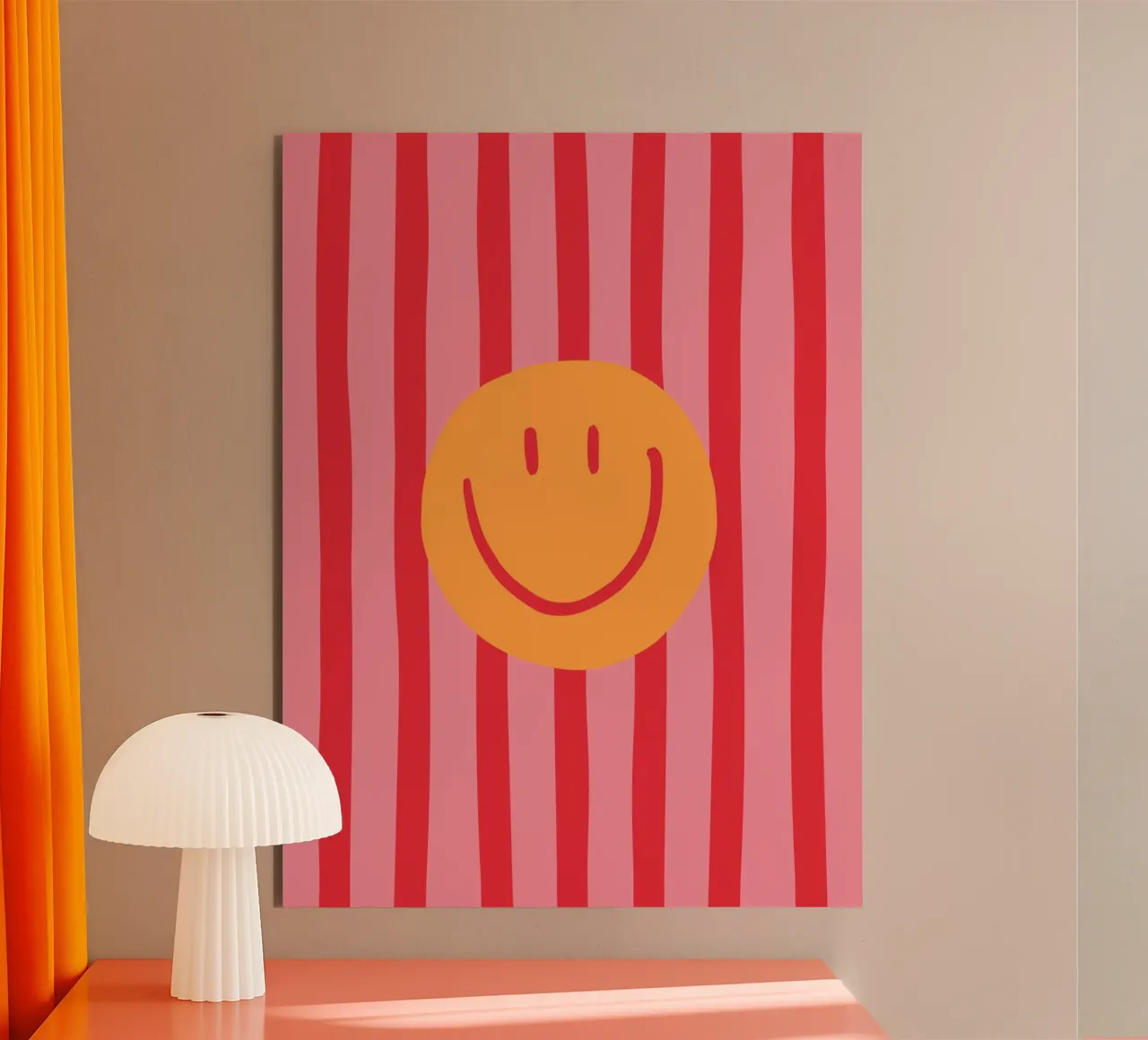 Smile Stripes pink panneau forex de KRUTH DESIGN