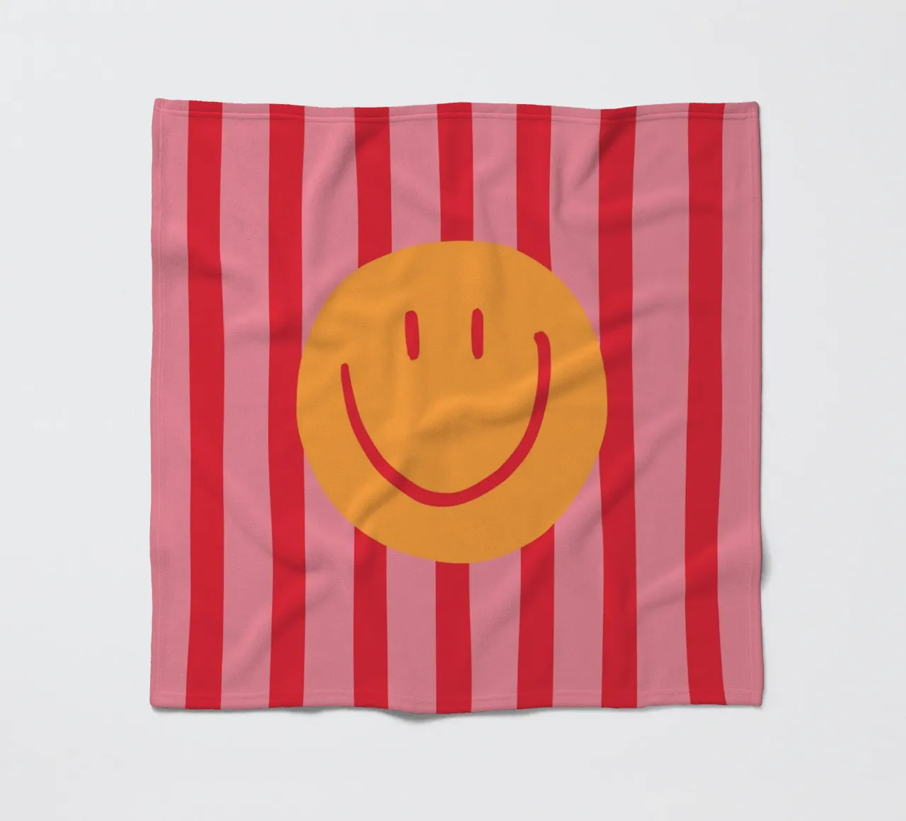Smile Stripes pink fleece blanket by KRUTH DESIGN