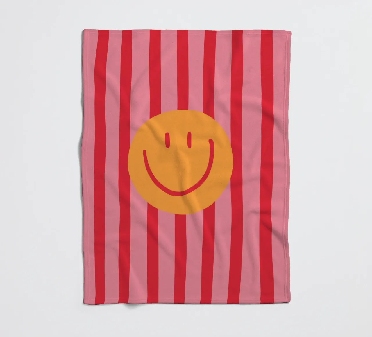 Smile Stripes pink fleece blanket by KRUTH DESIGN