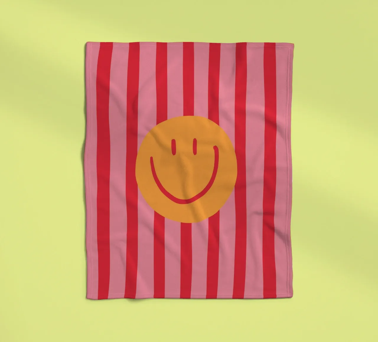 Smile Stripes pink fleece blanket by KRUTH DESIGN