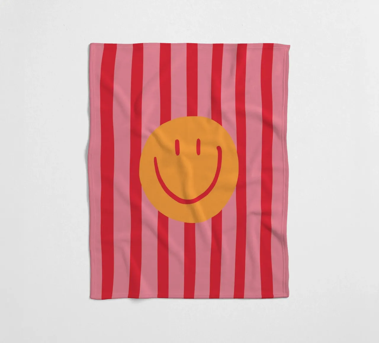 Smile Stripes pink fleece blanket by KRUTH DESIGN