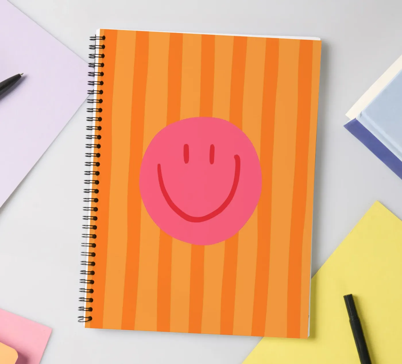 Smile Stripes orange Ringbuch von KRUTH DESIGN