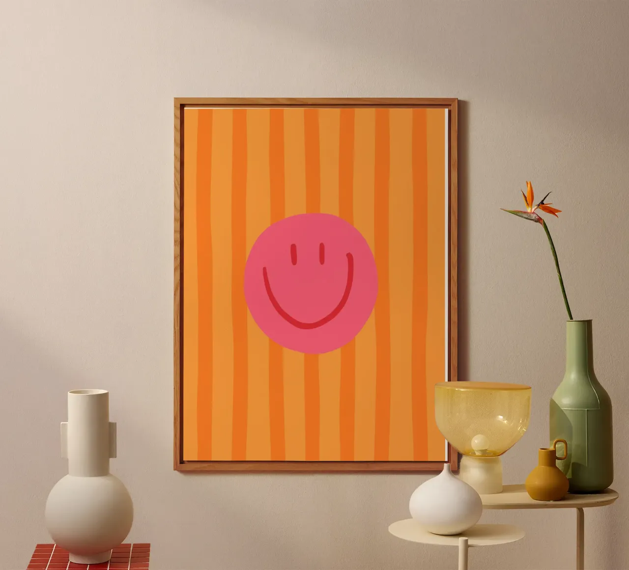 Smile Stripes orange forex plate by KRUTH DESIGN