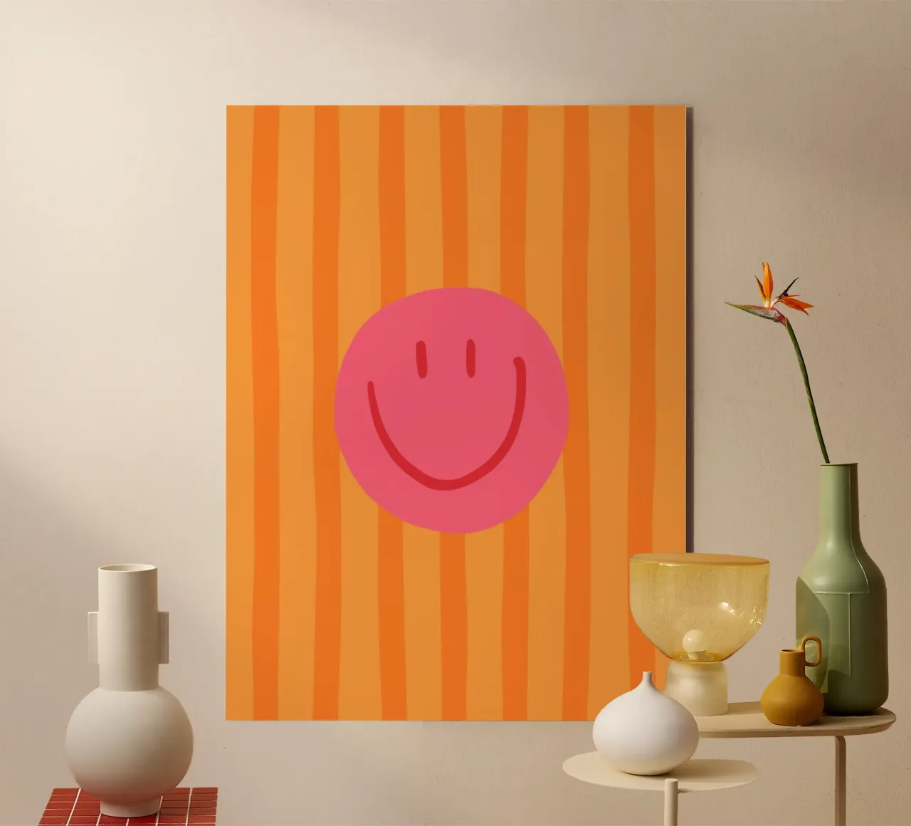 Smile Stripes orange forex plate by KRUTH DESIGN