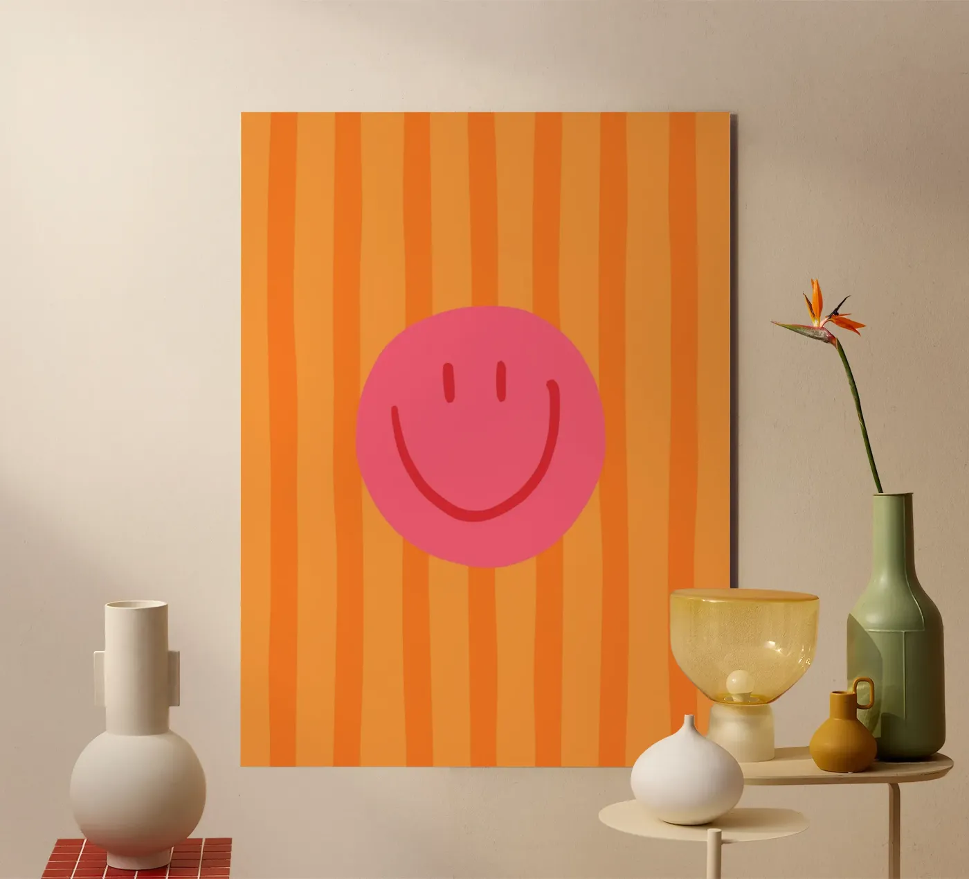 Smile Stripes orange Alu-Dibond von KRUTH DESIGN