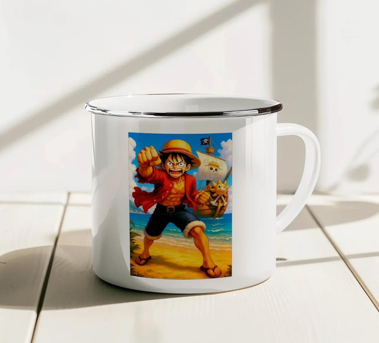 Monkey D. Luffy tazza in smalto da Indah Creative