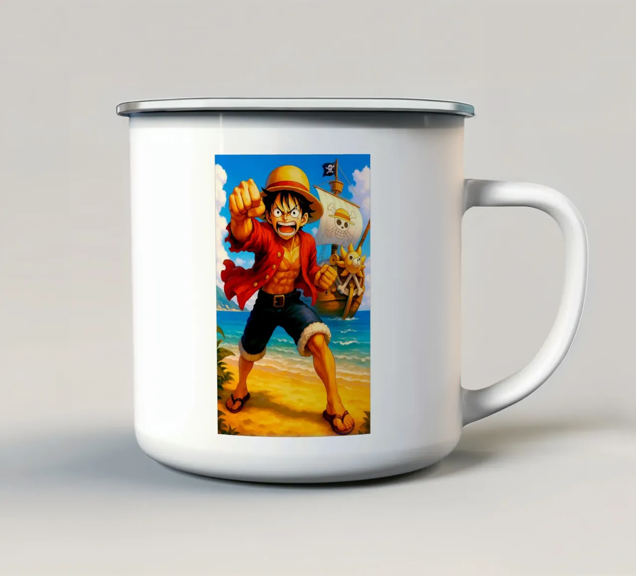 Monkey D. Luffy tazza in smalto da Indah Creative