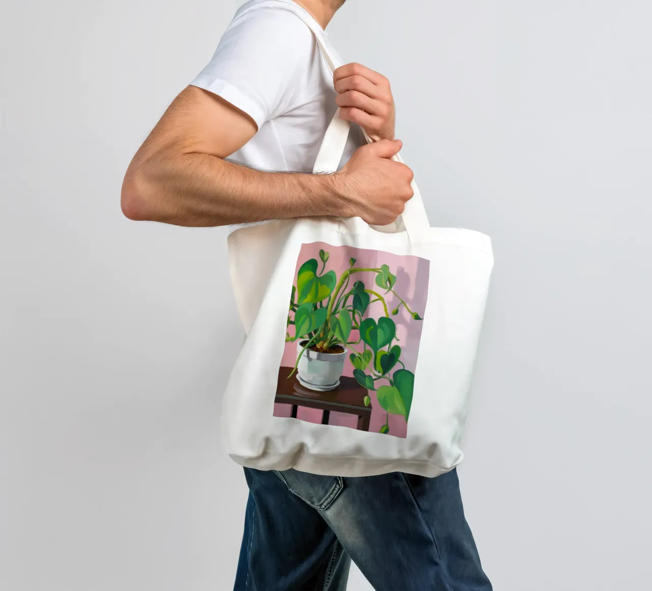 Semplicità della pianta di Pothos borsa in juta da Pan Denim