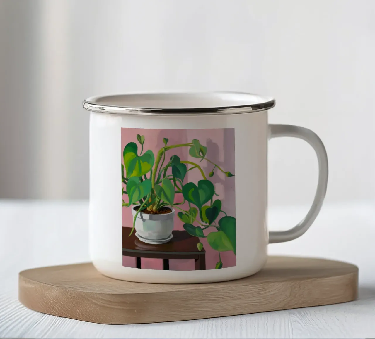 Semplicità della pianta di Pothos tazza in smalto da Pan Denim