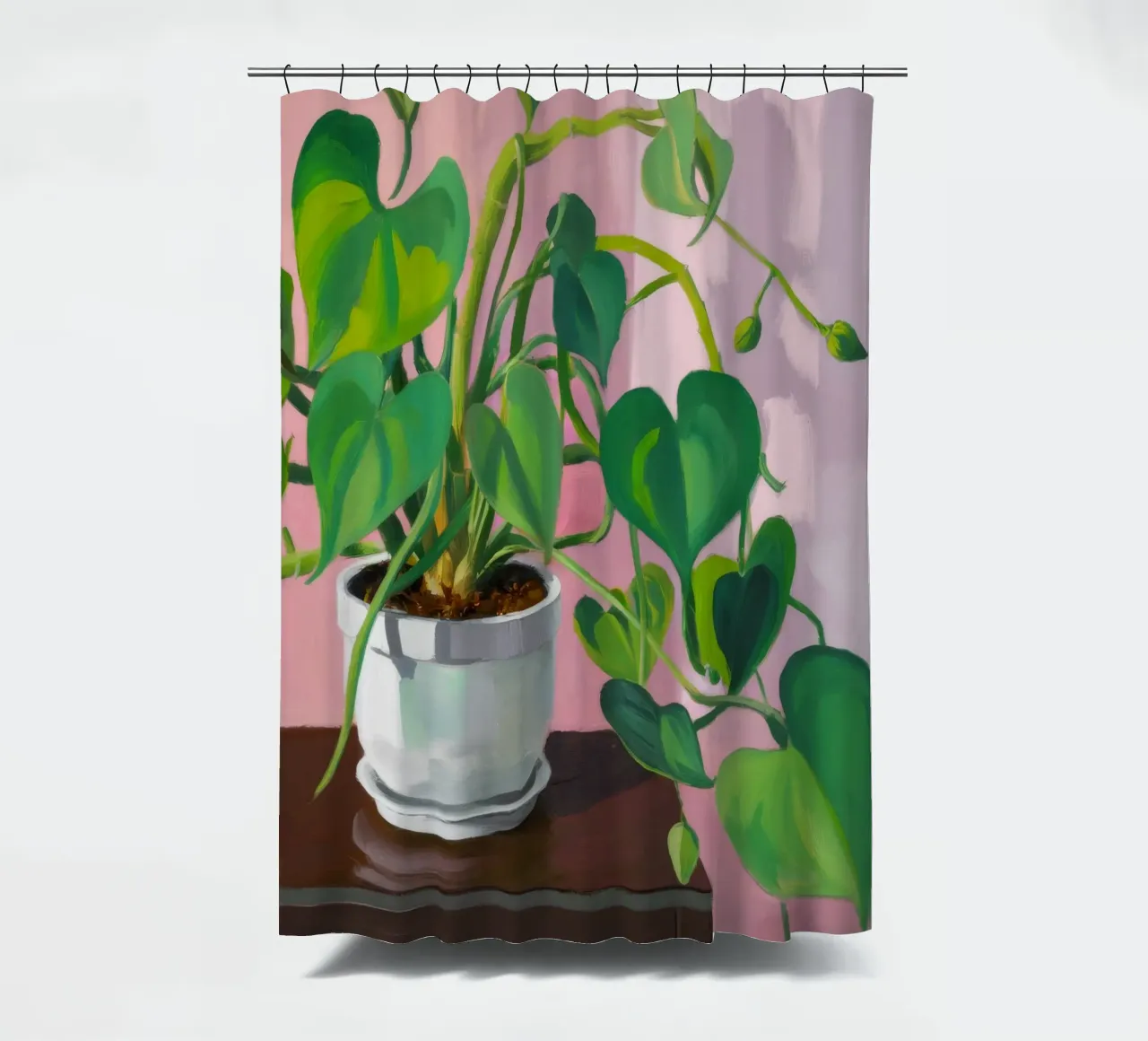 Semplicità della pianta di Pothos tenda da doccia da Pan Denim