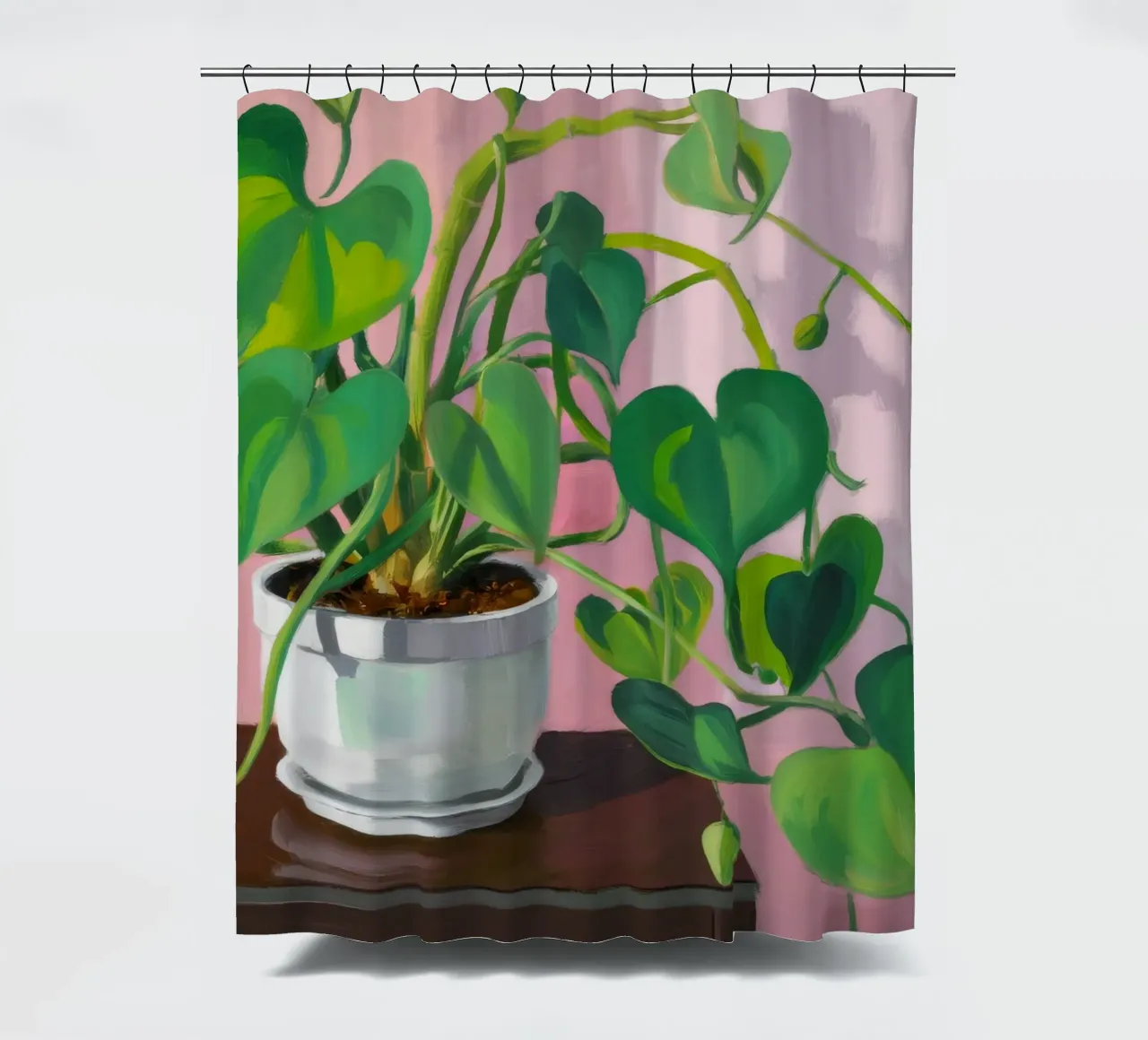 Semplicità della pianta di Pothos tenda da doccia da Pan Denim