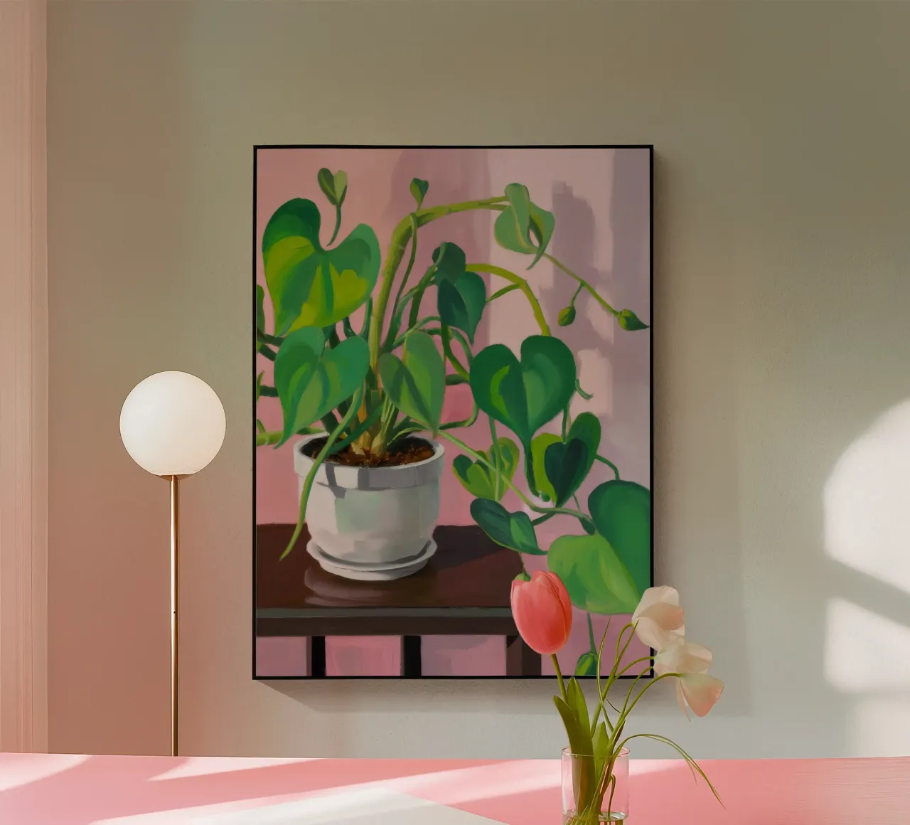 Semplicità della pianta di Pothos plexiglass da Pan Denim