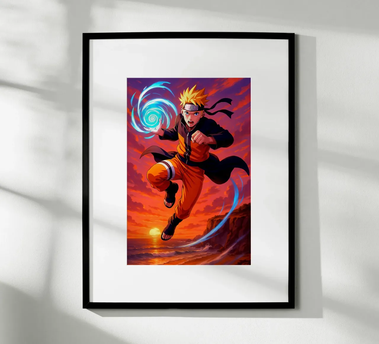 Naruto Uzumaki poster con telaio in legno da Indah Creative