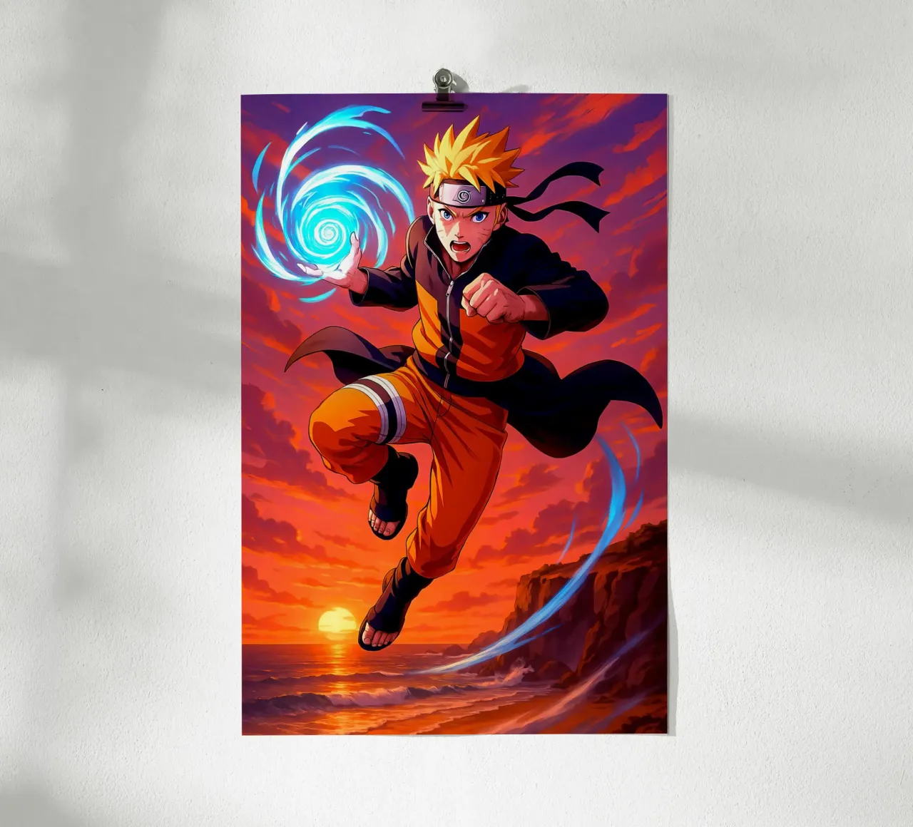 Naruto Uzumaki poster con telaio in legno da Indah Creative