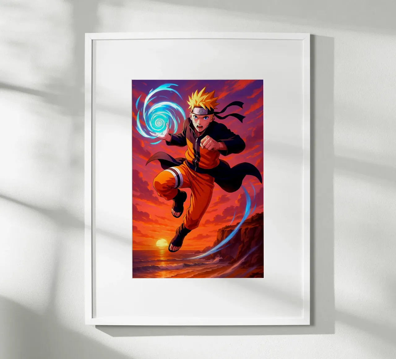 Naruto Uzumaki poster con telaio in legno da Indah Creative