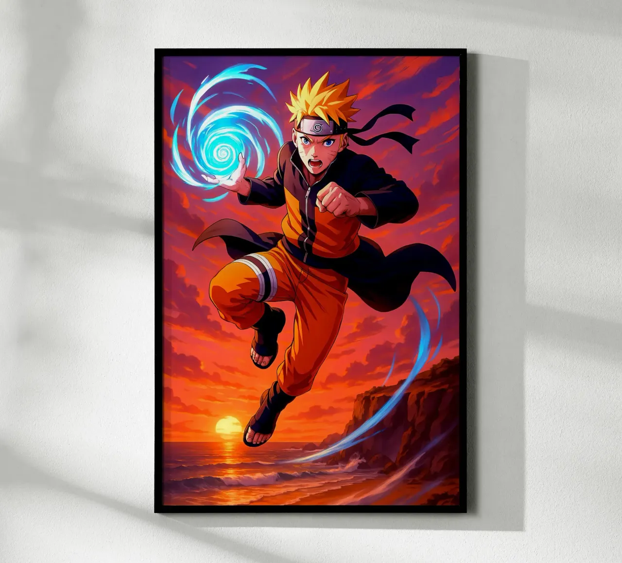 Naruto Uzumaki poster con telaio in legno da Indah Creative