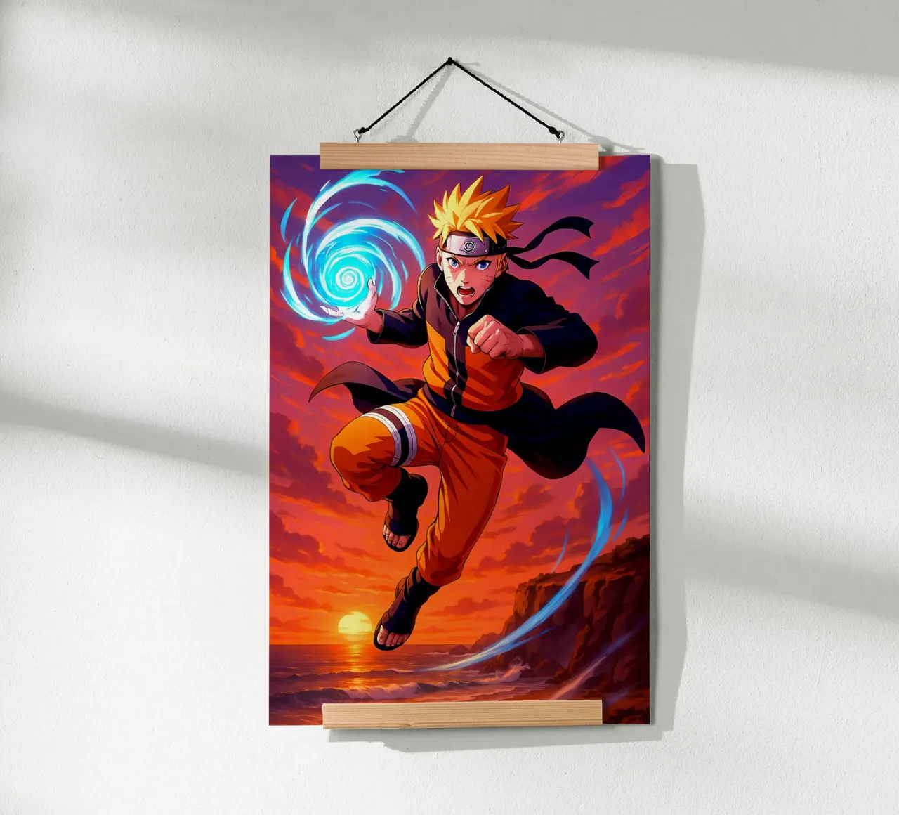 Naruto Uzumaki poster con telaio in legno da Indah Creative