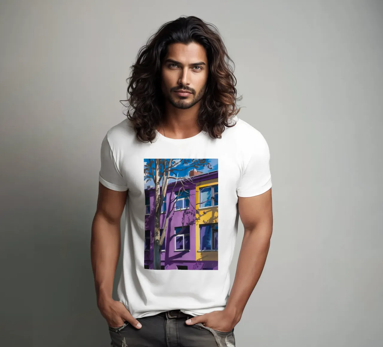 Appartamento viola notte t-shirt da Pan Denim