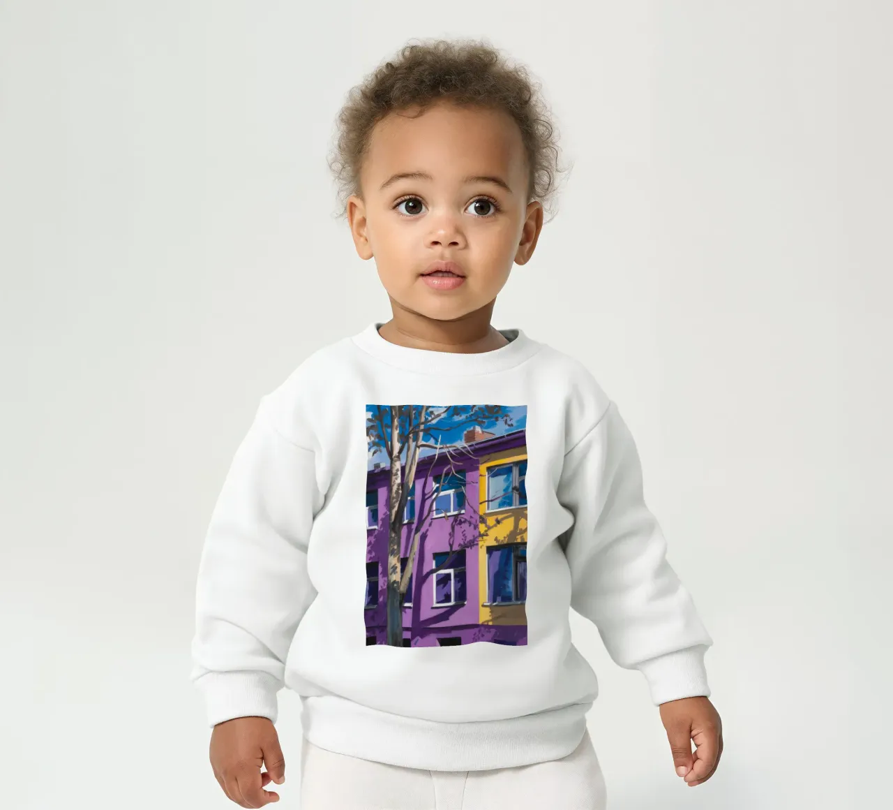 Appartamento viola notte felpa neonato da Pan Denim