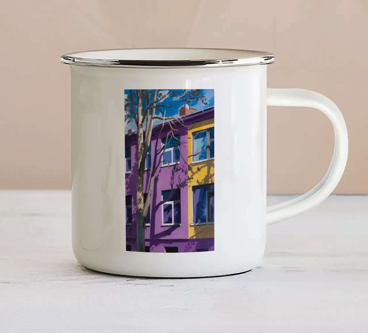 Appartamento viola notte tazza in smalto da Pan Denim