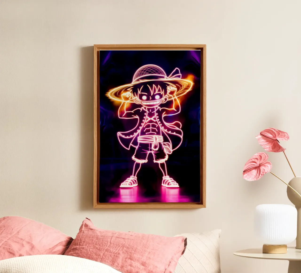 Monkey D. Luffy tela con Cornice a cassetta da Indah Creative