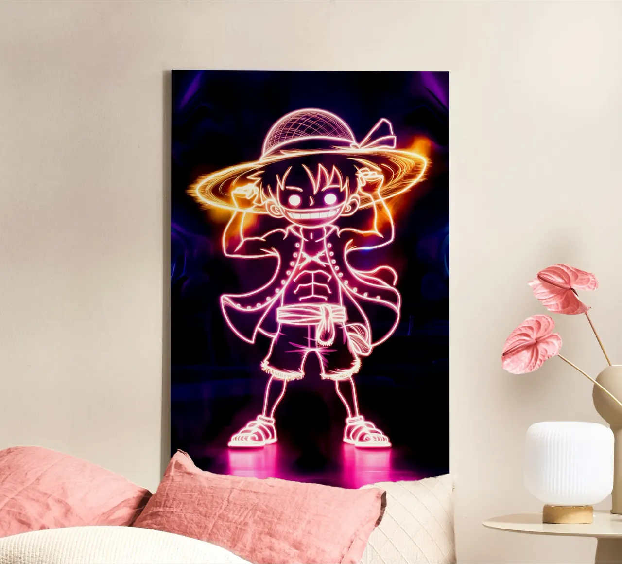 Monkey D. Luffy tela con Cornice a cassetta da Indah Creative