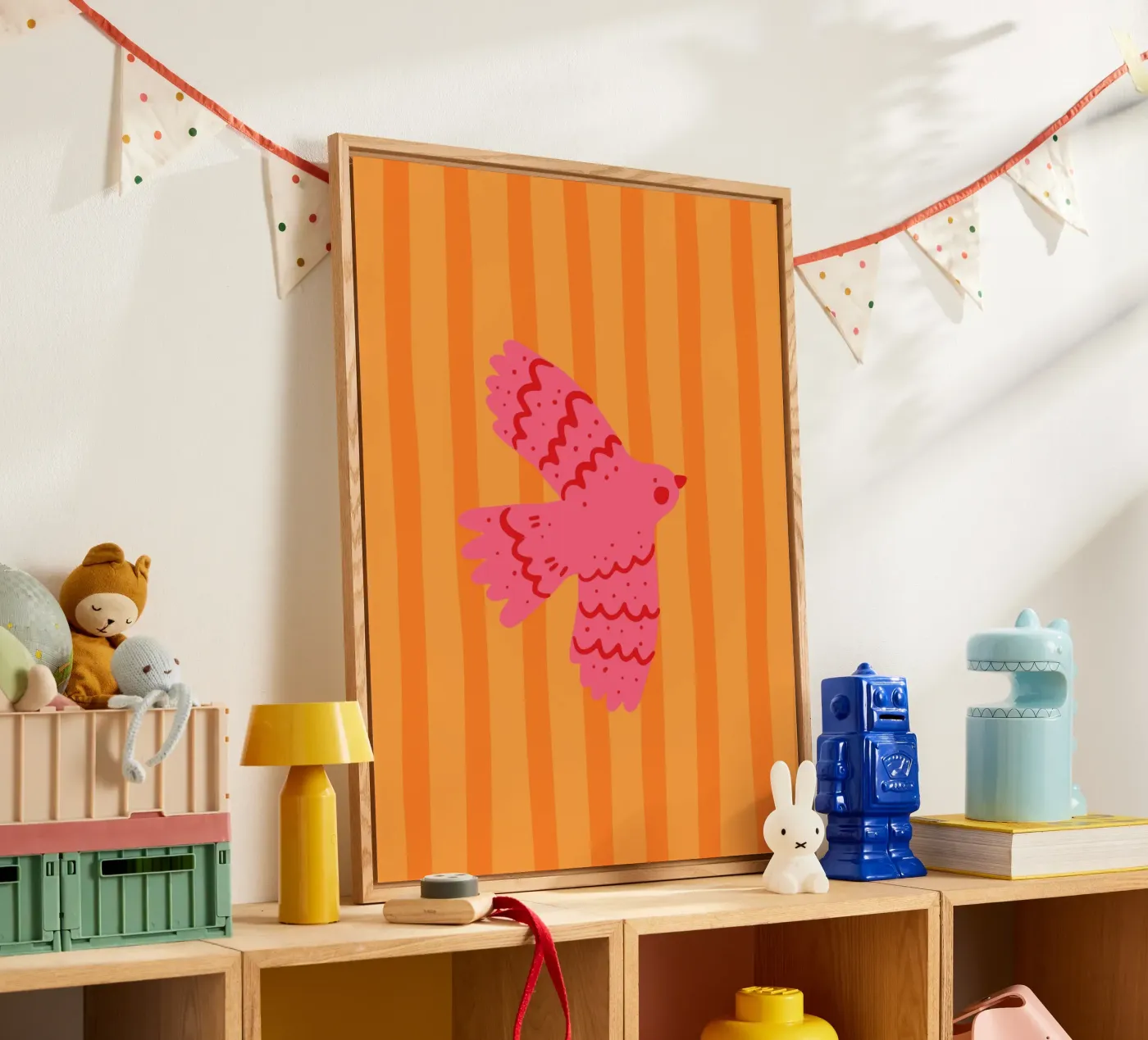 Bird orange Stripes plexiglass da KRUTH DESIGN