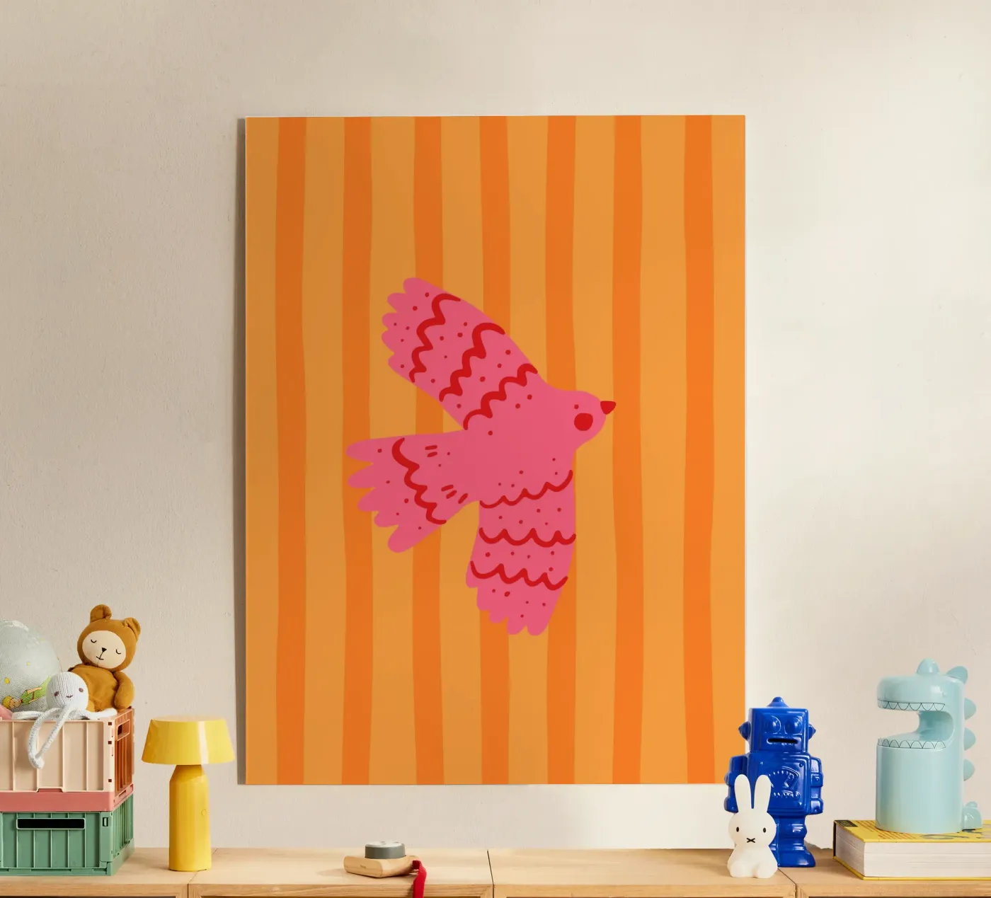 Bird orange Stripes plexiglass da KRUTH DESIGN