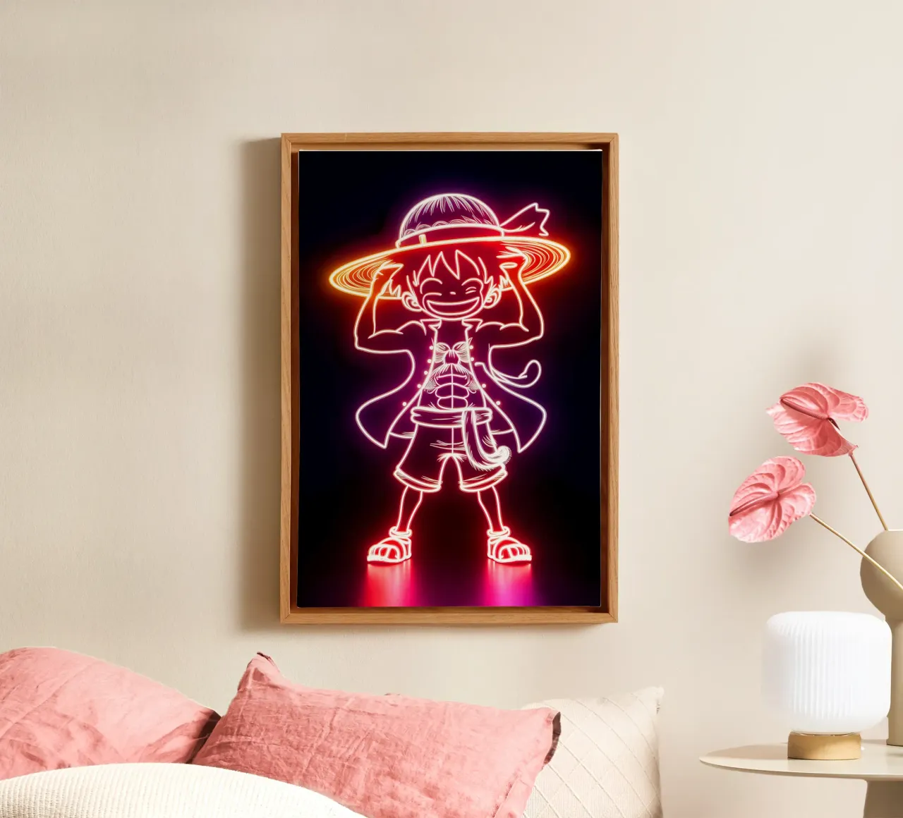 Monkey D. Luffy tela con Cornice a cassetta da Indah Creative