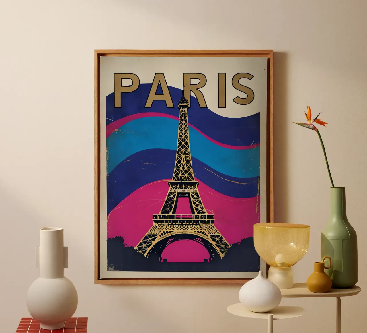 Poster d'epoca della Torre Eiffel di Parigi tela con Cornice a cassetta da 🥝 KIWI STORE