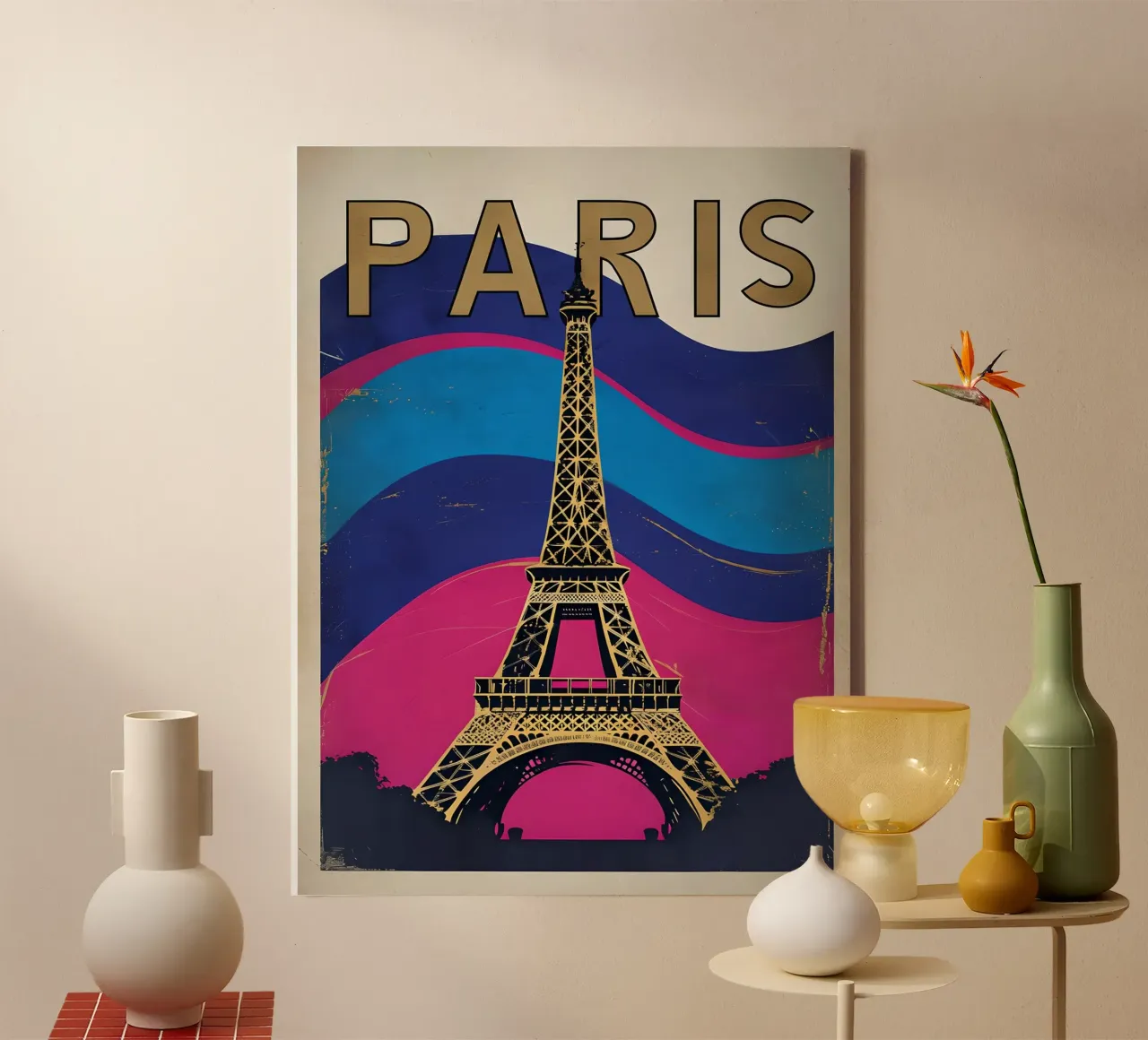 Poster d'epoca della Torre Eiffel di Parigi tela con Cornice a cassetta da 🥝 KIWI STORE