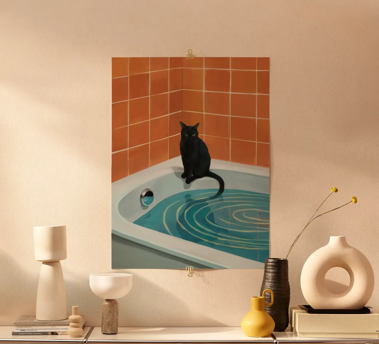 Bagnoschiuma gatto nero carta hahnemühle da Pan Denim
