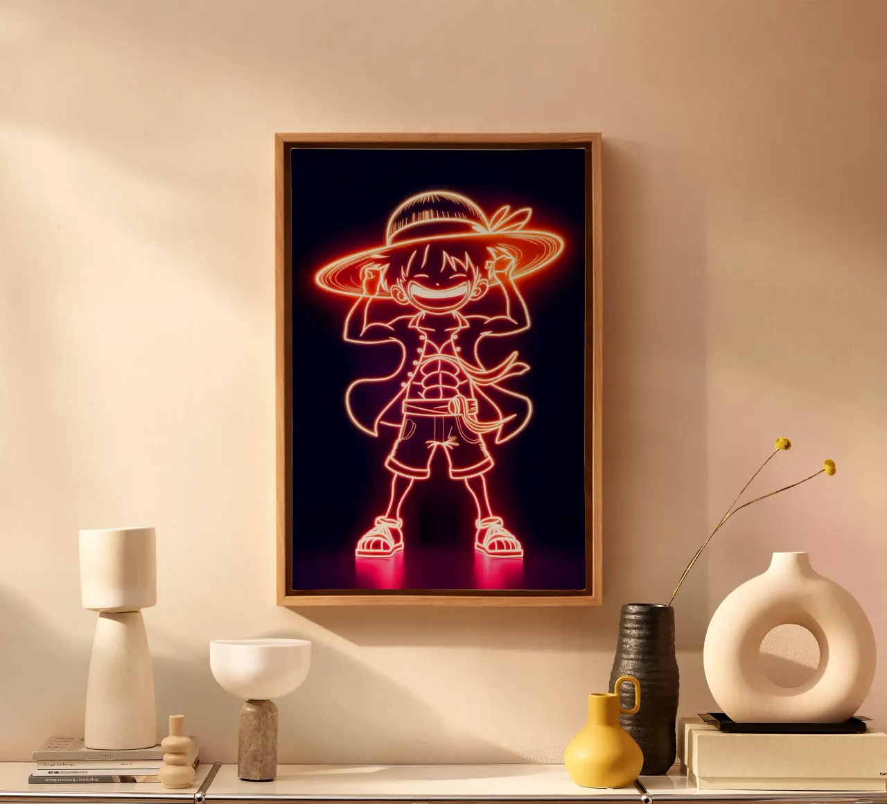 Monkey D. Luffy tela con Cornice a cassetta da Indah Creative