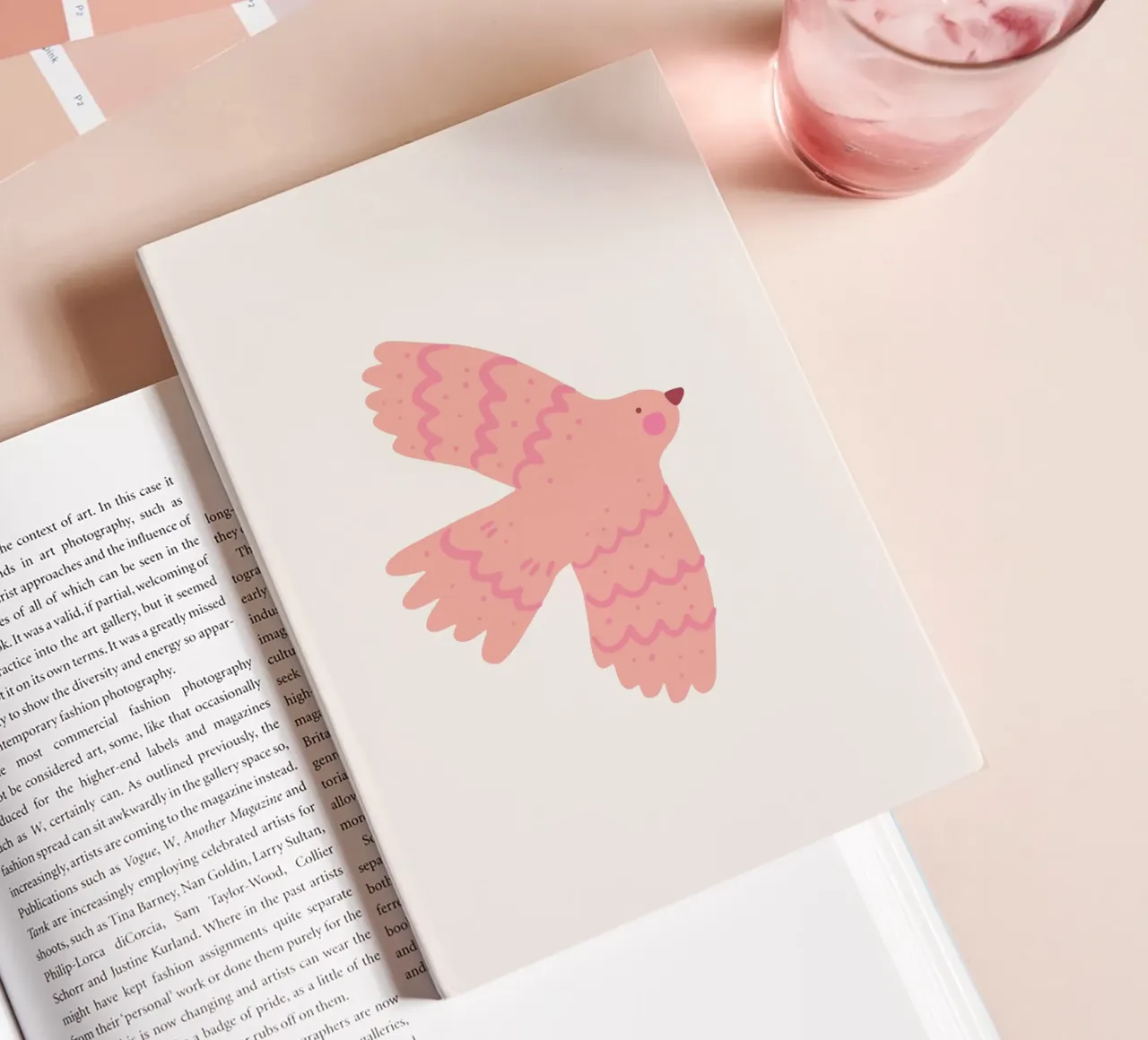 Bird rosa notebook by KRUTH DESIGN