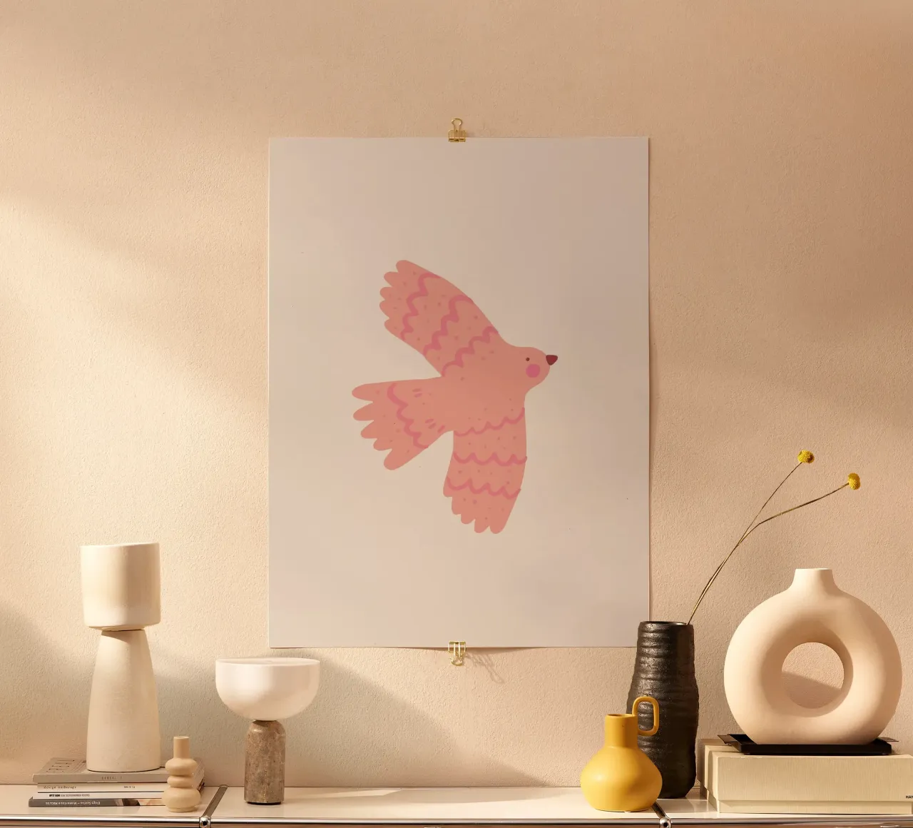 Bird rosa poster da KRUTH DESIGN