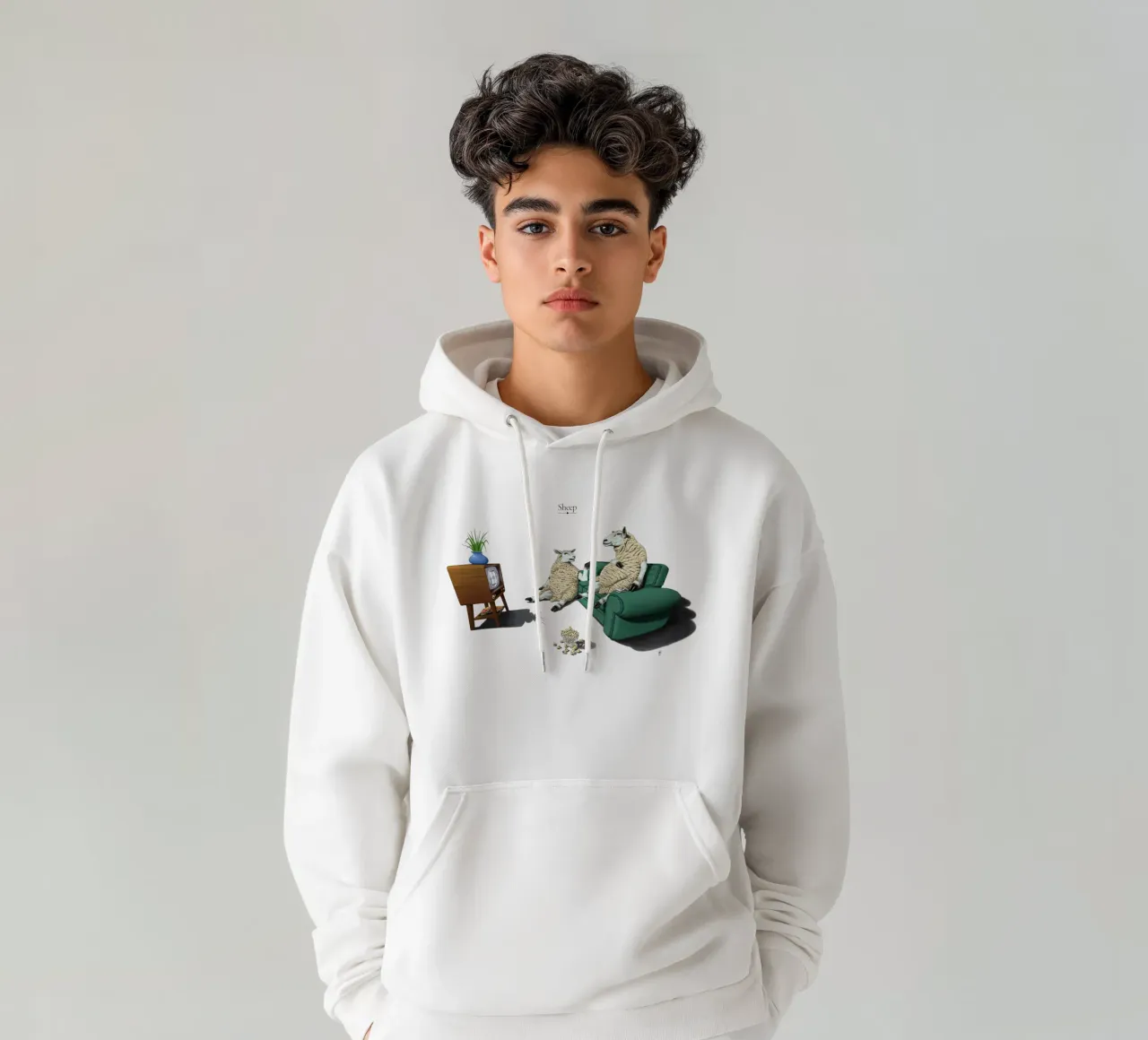 Sheep (Titled) felpa con cappuccio da Rob Art | Illustration