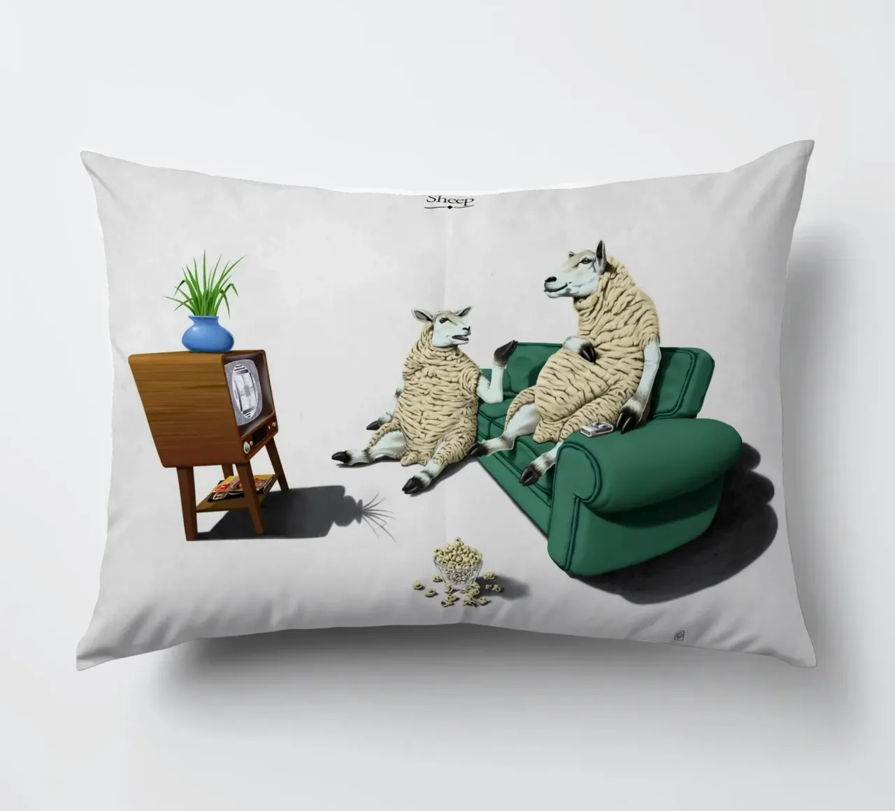 Sheep (Titled) cuscino da Rob Art | Illustration