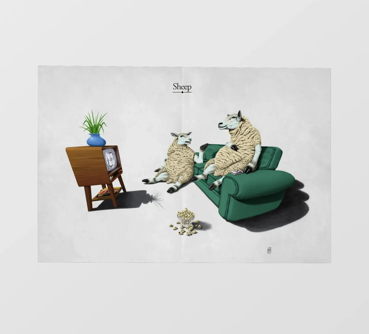 Sheep (Titled) pellicola backlit da Rob Art | Illustration