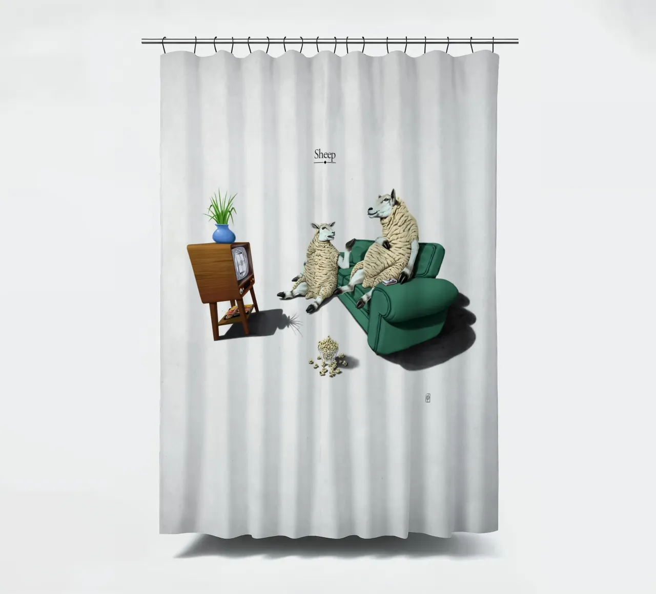 Sheep (Titled) tenda da doccia da Rob Art | Illustration